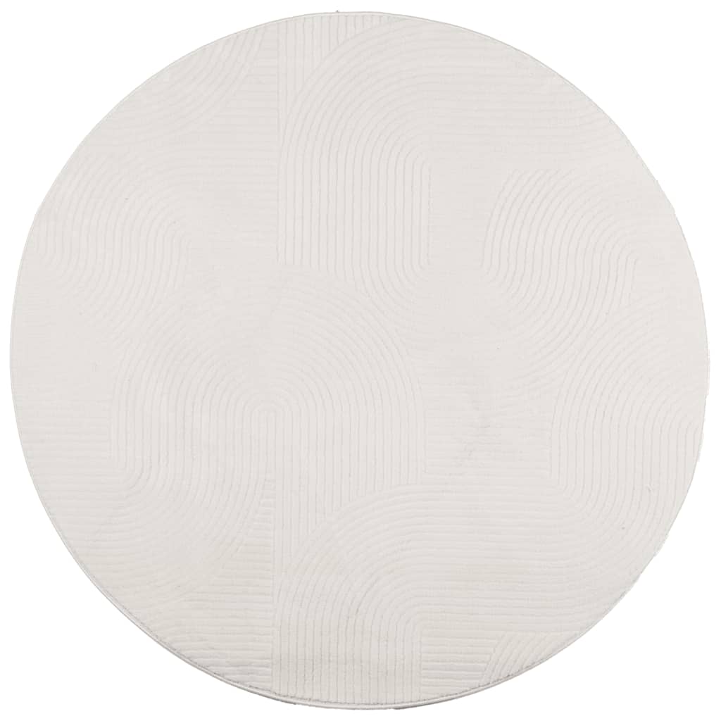 Tappeto IZA a Pelo Corto con Aspetto Scandinavo Crema Ã˜ 160 cm