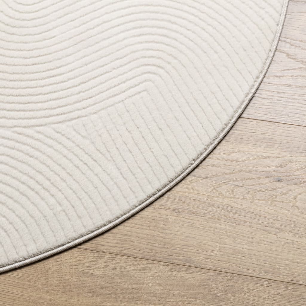 Tappeto IZA a Pelo Corto con Aspetto Scandinavo Crema Ã˜ 160 cm
