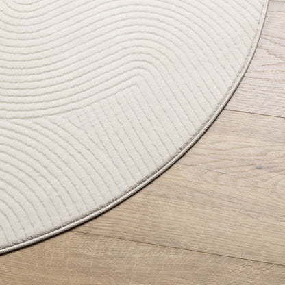 Tappeto IZA a Pelo Corto con Aspetto Scandinavo Crema Ã˜ 160 cm