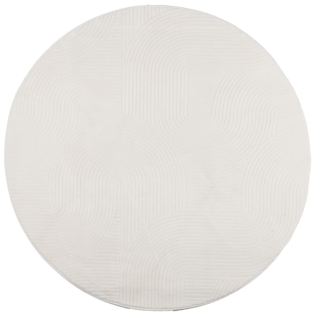 Tappeto IZA a Pelo Corto con Aspetto Scandinavo Crema Ã˜ 200 cm