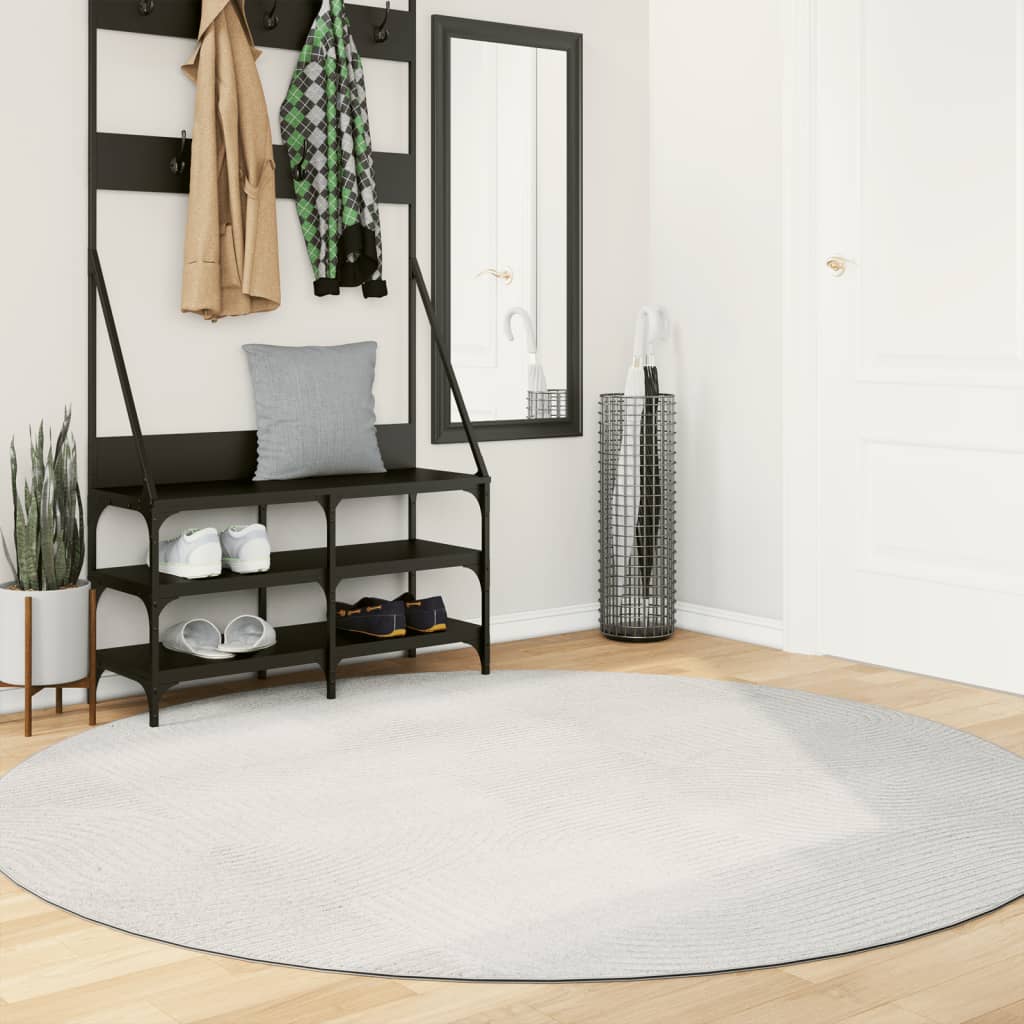 Tappeto IZA a Pelo Corto con Aspetto Scandinavo Crema Ã˜ 200 cm