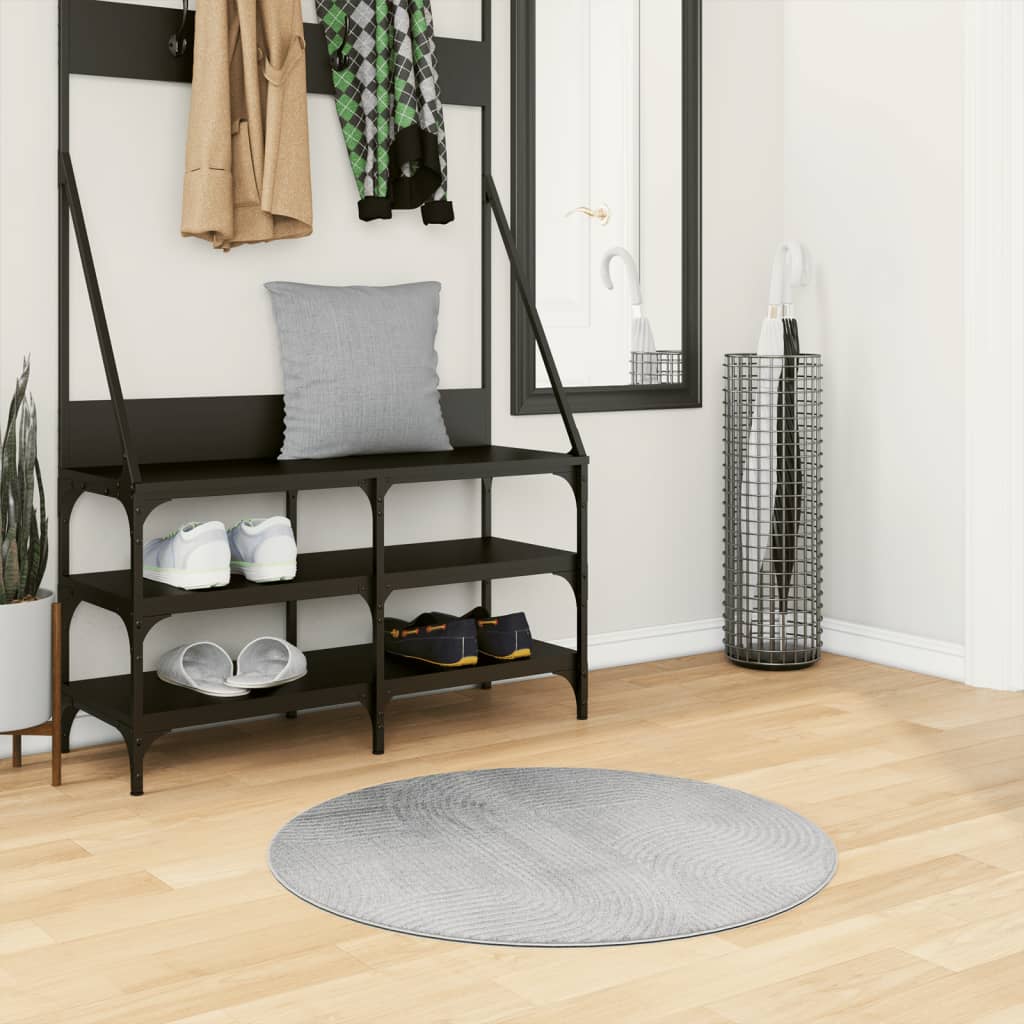 Tappeto IZA a Pelo Corto con Aspetto Scandinavo Grigio Ã˜ 80 cm