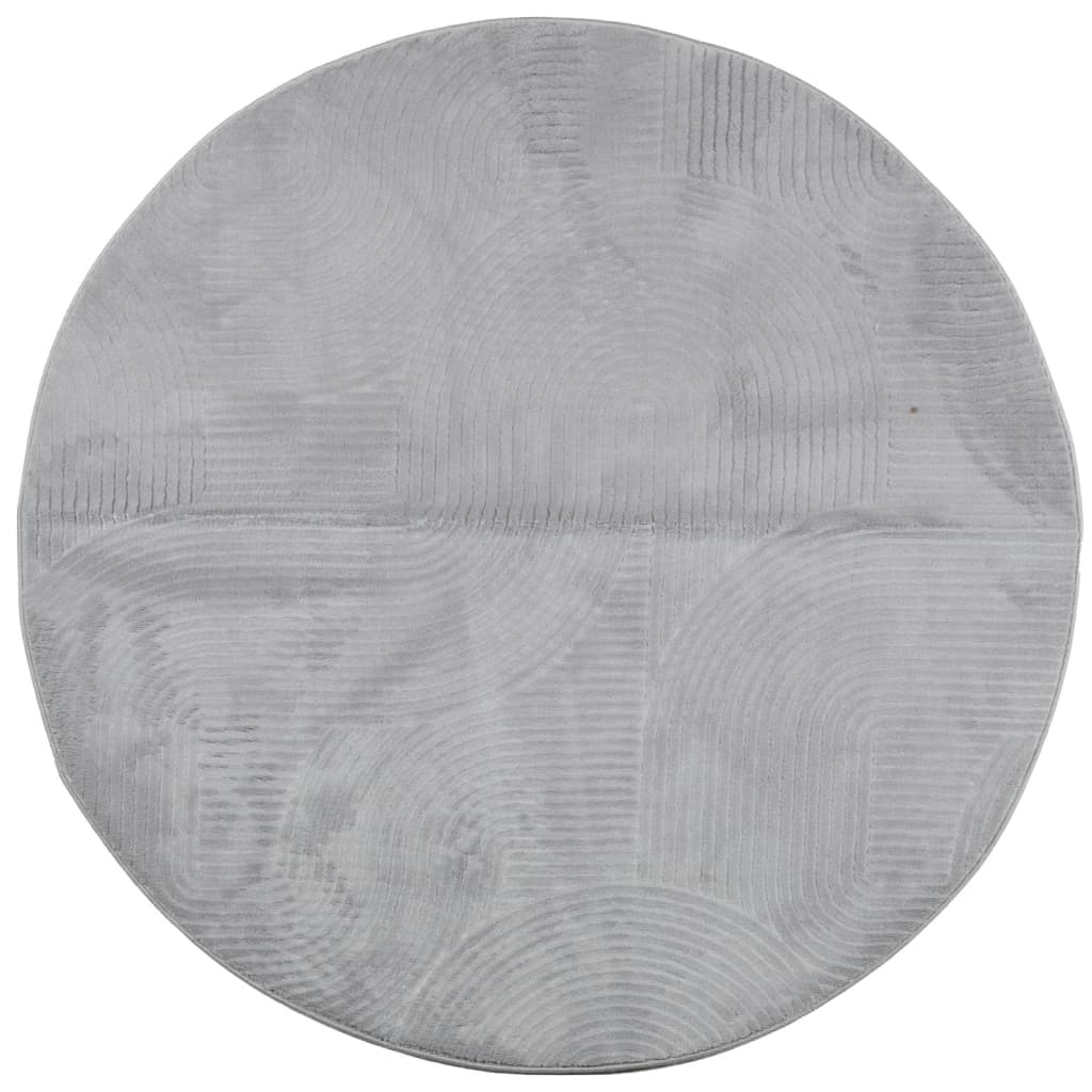 Tappeto IZA a Pelo Corto con Aspetto Scandinavo Grigio Ã˜ 120 cm