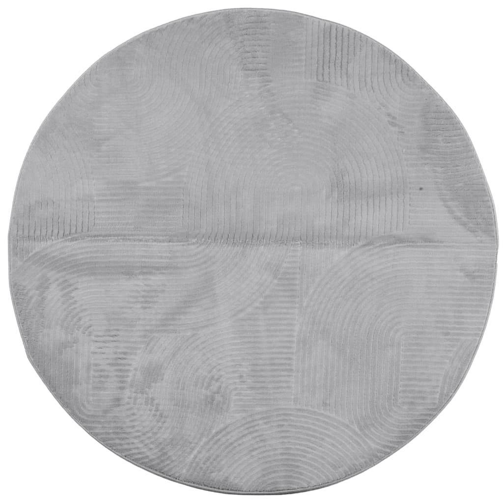 Tappeto IZA a Pelo Corto con Aspetto Scandinavo Grigio Ã˜ 160 cm