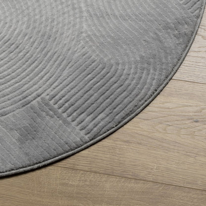 Tappeto IZA a Pelo Corto con Aspetto Scandinavo Grigio Ã˜ 200 cm