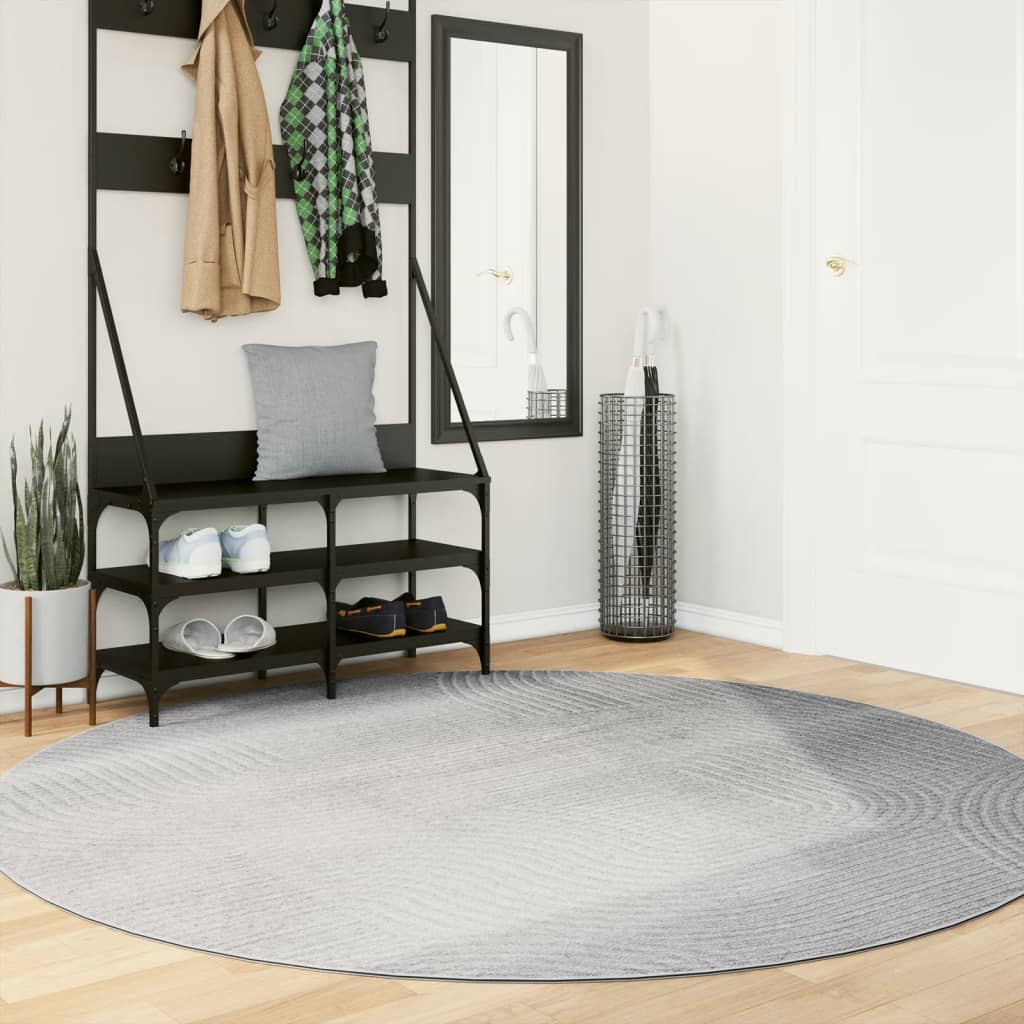 Tappeto IZA a Pelo Corto con Aspetto Scandinavo Grigio Ã˜ 200 cm