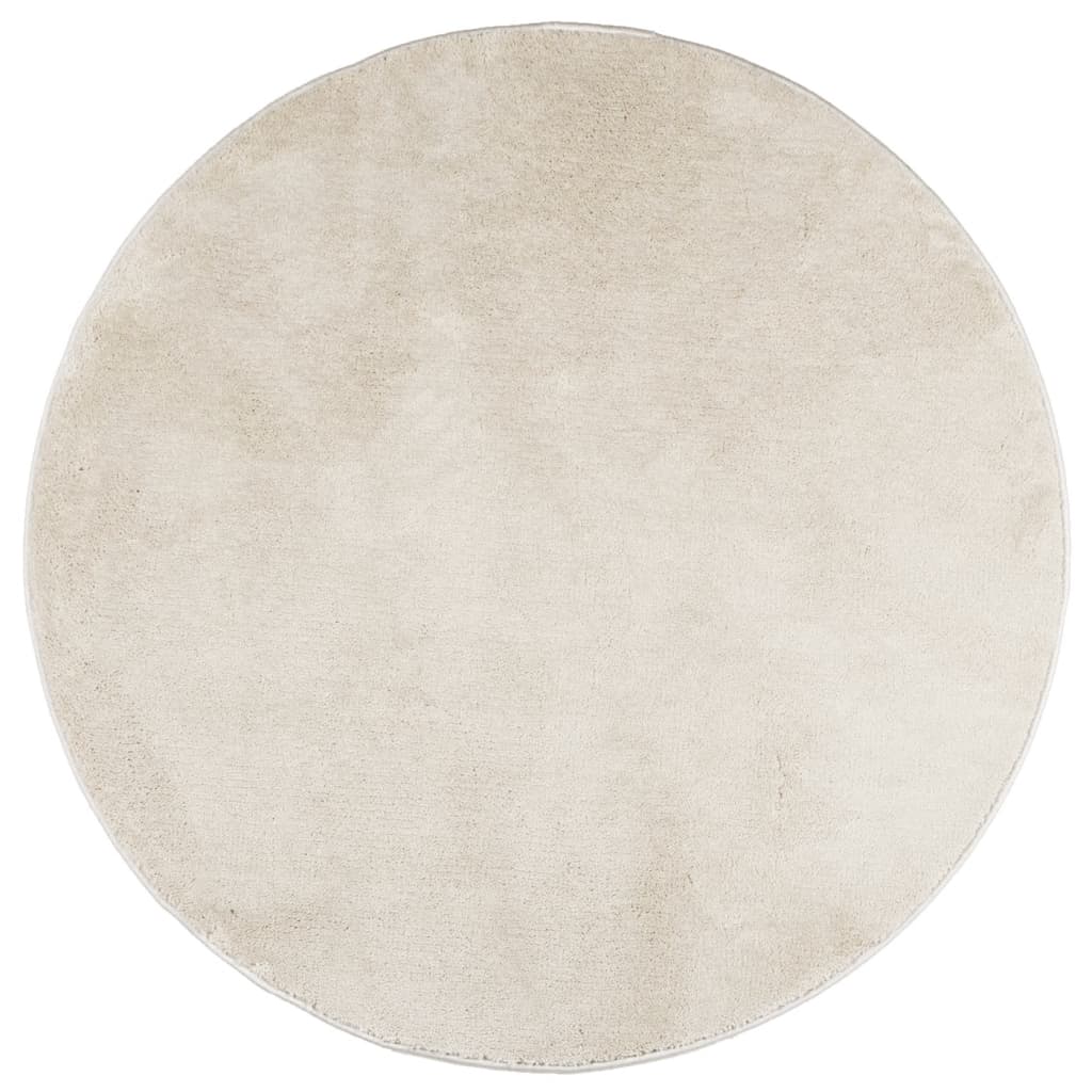 Tappeto OVIEDO a Pelo Corto Beige Ø 80 cm