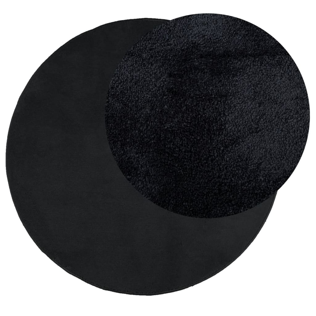 Tappeto OVIEDO a Pelo Corto Nero Ã˜ 120 cm