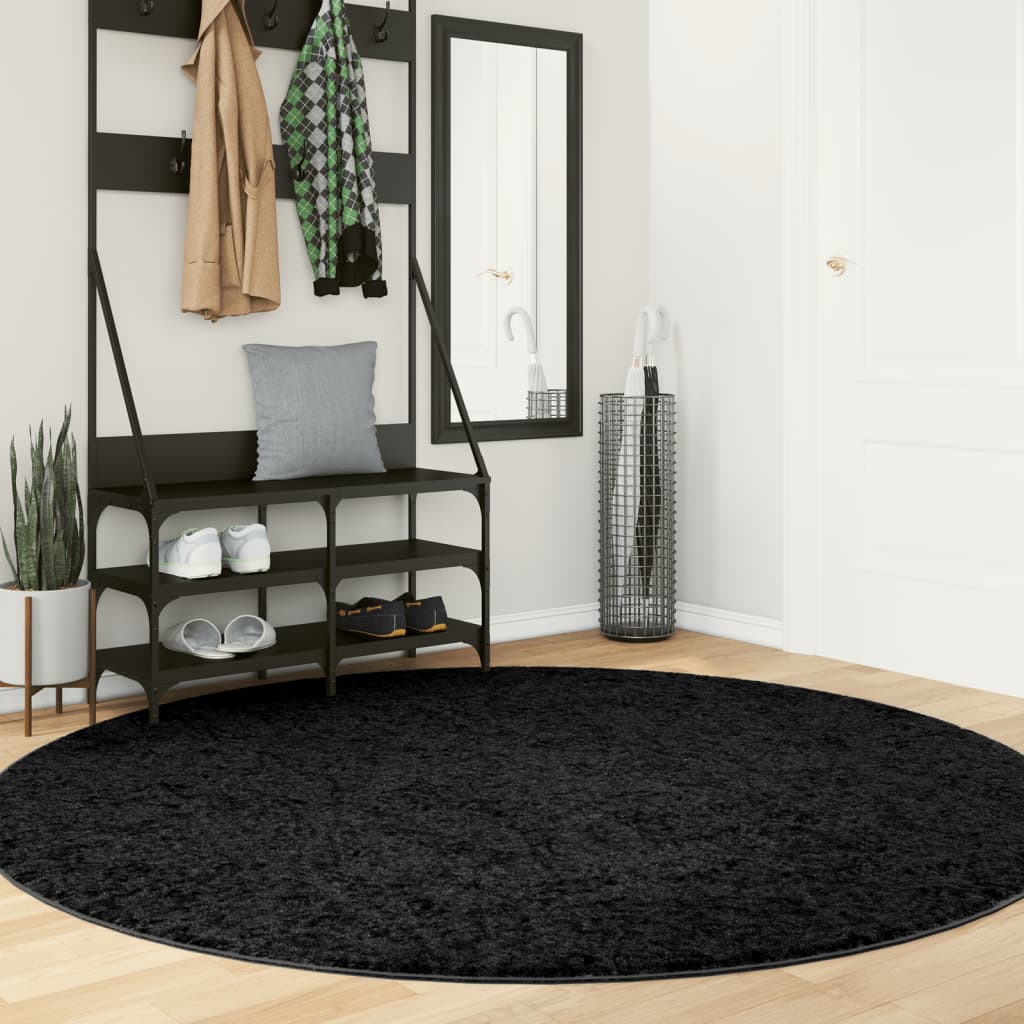 Tappeto OVIEDO a Pelo Corto Nero Ã˜ 200 cm