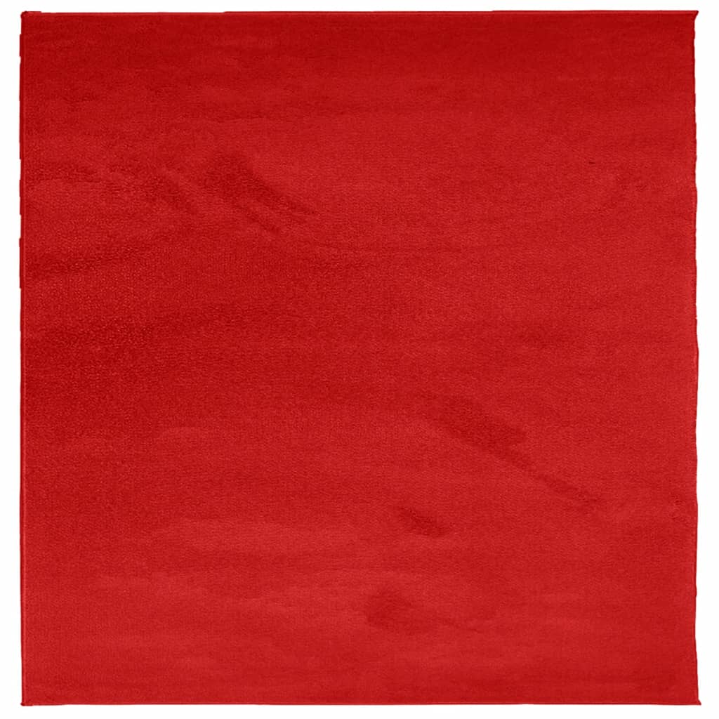 Tappeto OVIEDO a Pelo Corto Rosso 160x160 cm