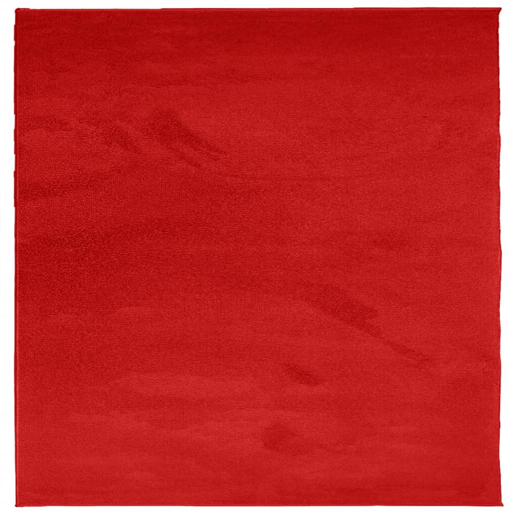 Tappeto OVIEDO a Pelo Corto Rosso 200x200 cm