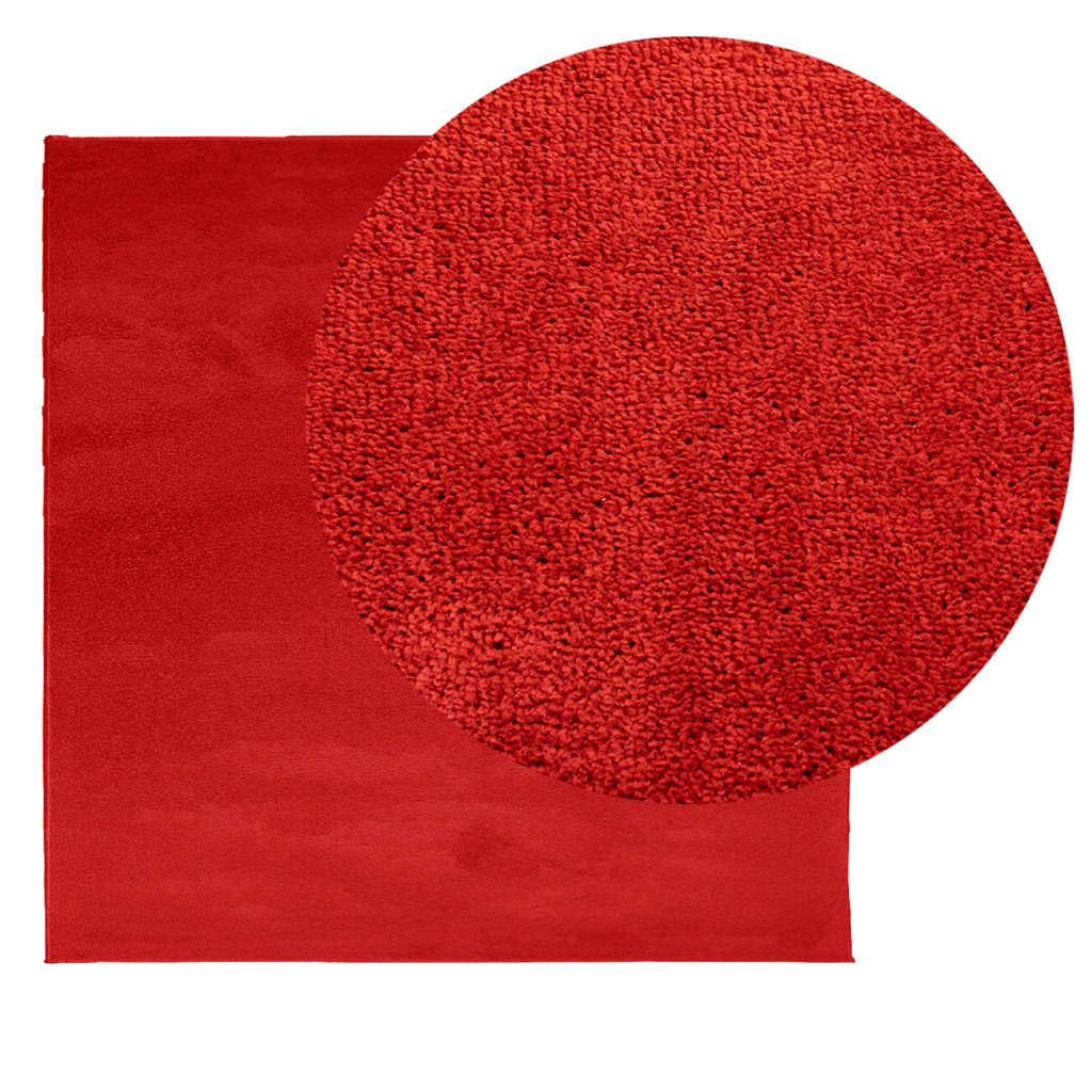 Tappeto OVIEDO a Pelo Corto Rosso 200x200 cm