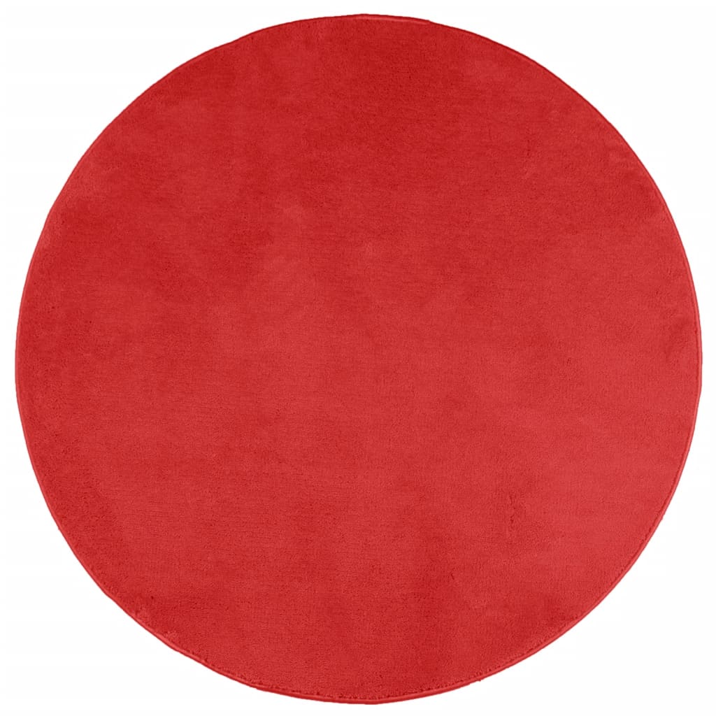 Tappeto OVIEDO a Pelo Corto Rosso Ø 200 cm