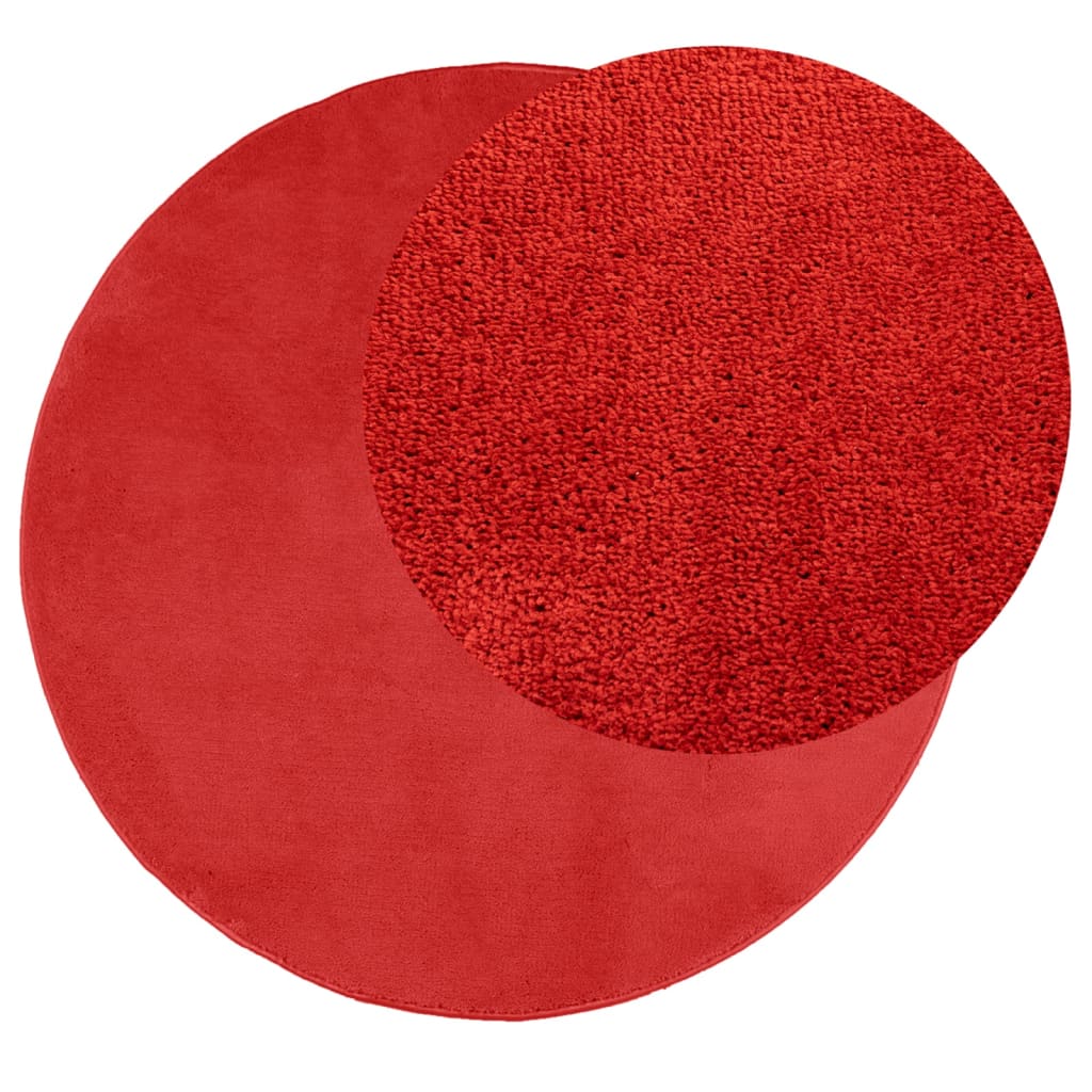 Tappeto OVIEDO a Pelo Corto Rosso Ø 200 cm