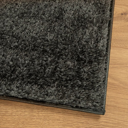 Tappeto a Pelo Lucido Lungo ISTAN Effetto Antracite 80x150 cm