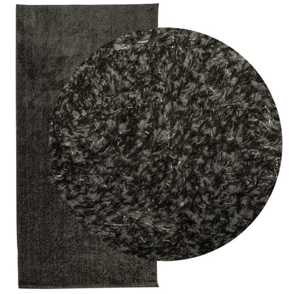 Tappeto a Pelo Lucido Lungo ISTAN Effetto Antracite 100x200 cm