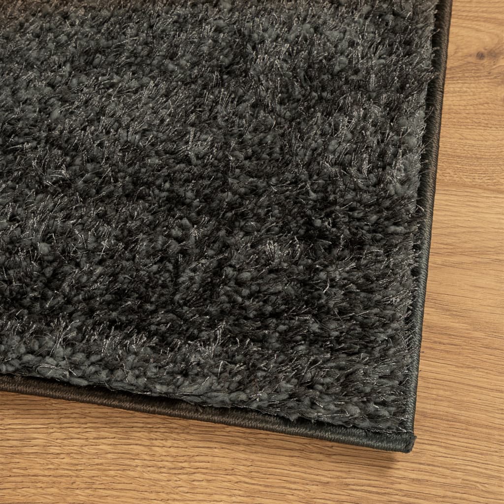 Tappeto a Pelo Lucido Lungo ISTAN Effetto Antracite 120x170 cm