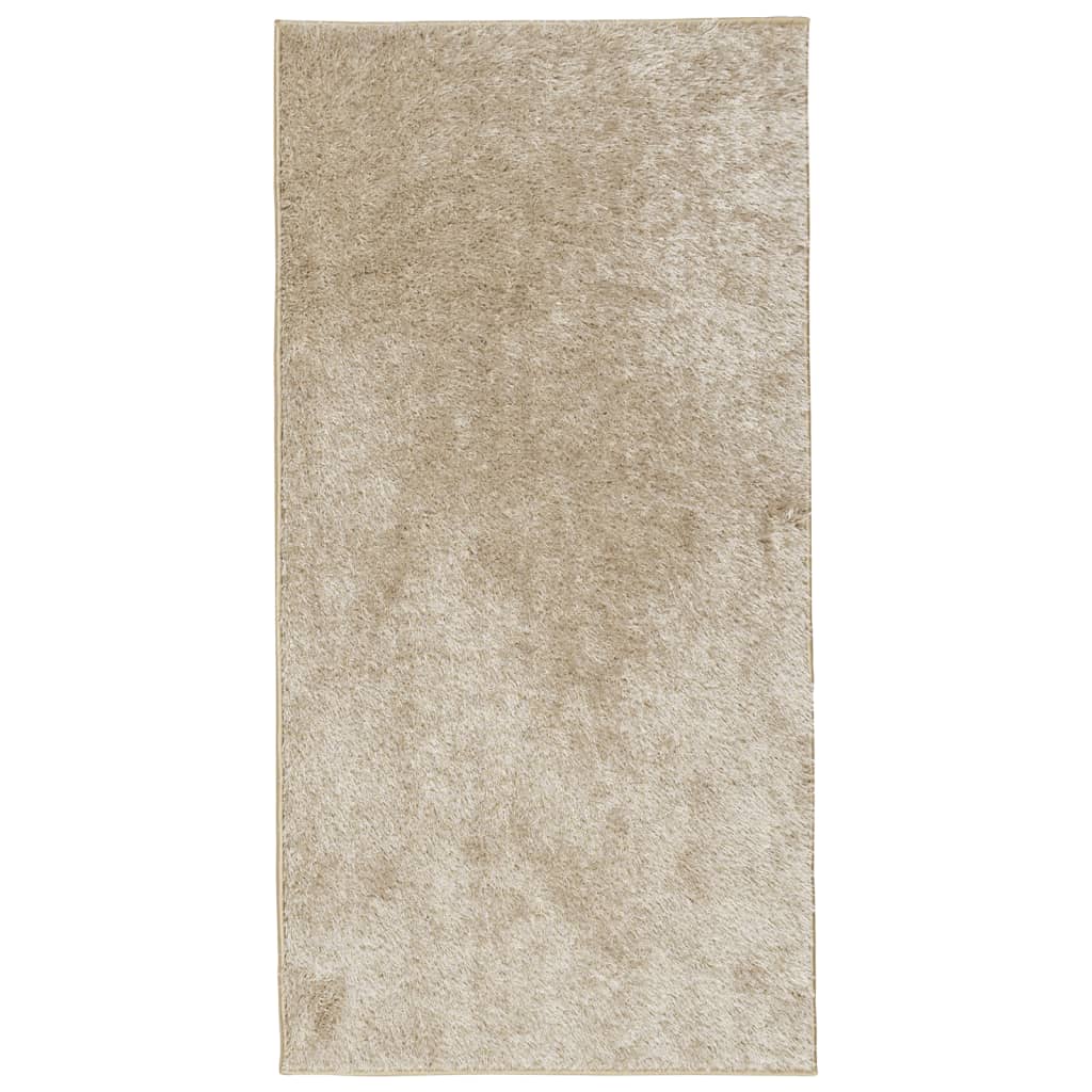 Tappeto a Pelo Lucido Lungo ISTAN Effetto Beige 100x200 cm