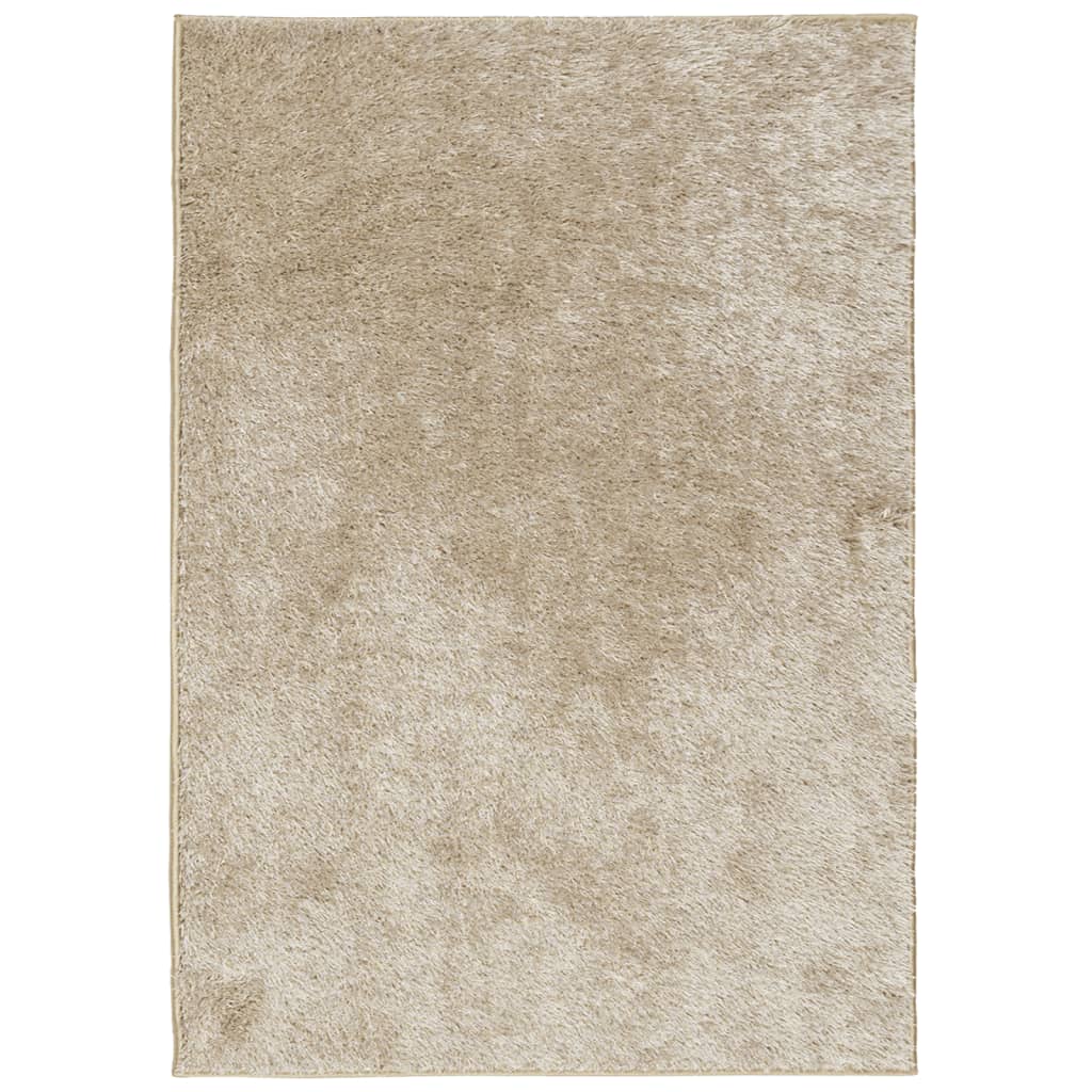 Tappeto a Pelo Lucido Lungo ISTAN Effetto Beige 140x200 cm