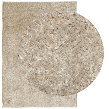 Tappeto a Pelo Lucido Lungo ISTAN Effetto Beige 160x230 cm