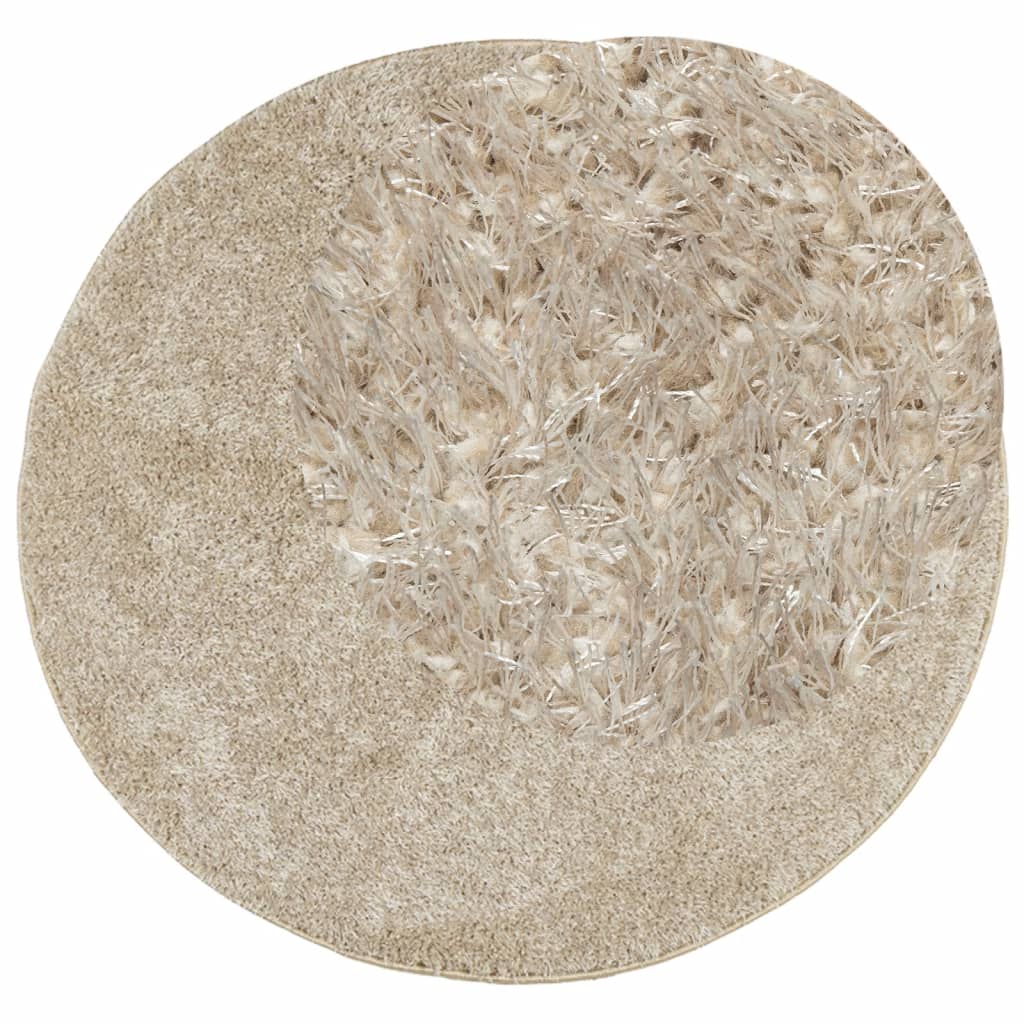 Tappeto a Pelo Lucido Lungo ISTAN Effetto Beige Ø 160 cm