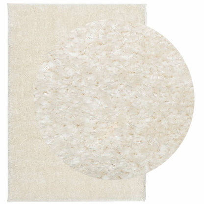 Tappeto a Pelo Lucido Lungo ISTAN Effetto Crema 120x170 cm