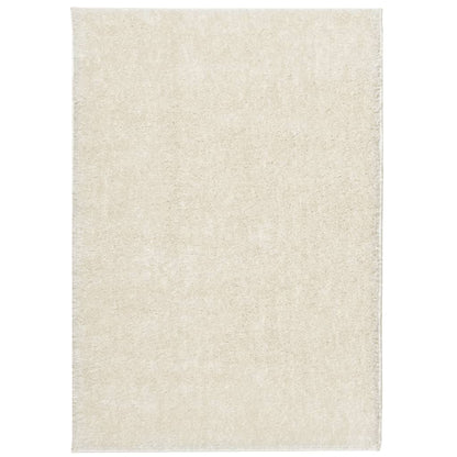 Tappeto a Pelo Lucido Lungo ISTAN Effetto Crema 140x200 cm