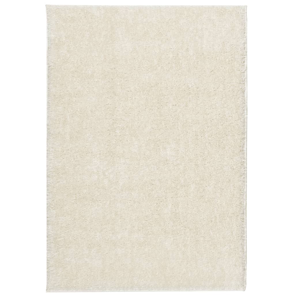 Tappeto a Pelo Lucido Lungo ISTAN Effetto Crema 160x230 cm