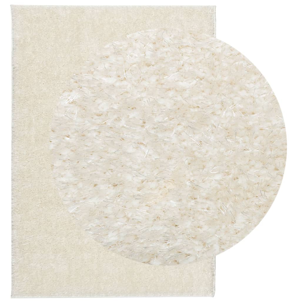 Tappeto a Pelo Lucido Lungo ISTAN Effetto Crema 160x230 cm