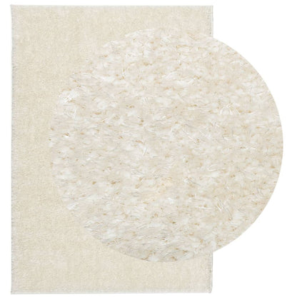 Tappeto a Pelo Lucido Lungo ISTAN Effetto Crema 160x230 cm