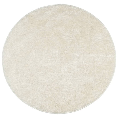 Tappeto a Pelo Lucido Lungo ISTAN Effetto Crema Ø 200 cm