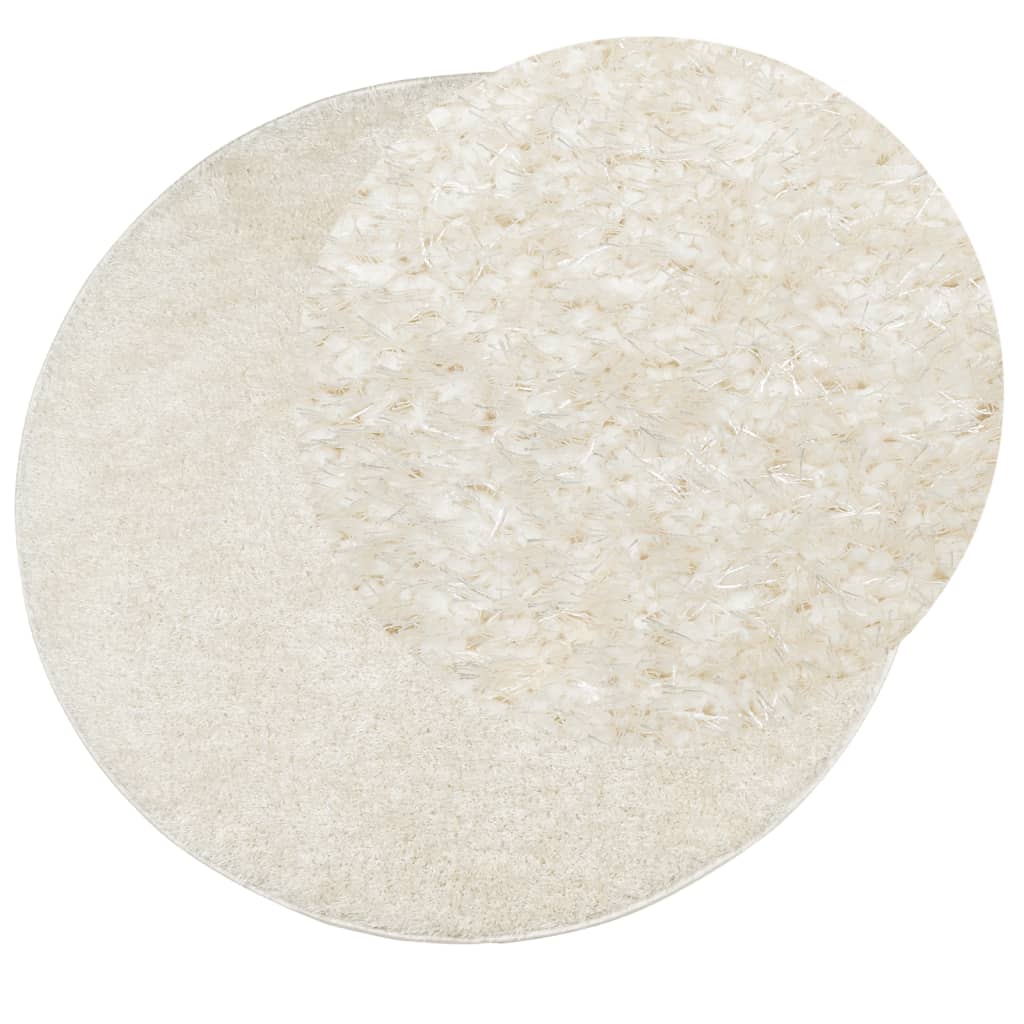Tappeto a Pelo Lucido Lungo ISTAN Effetto Crema Ø 200 cm