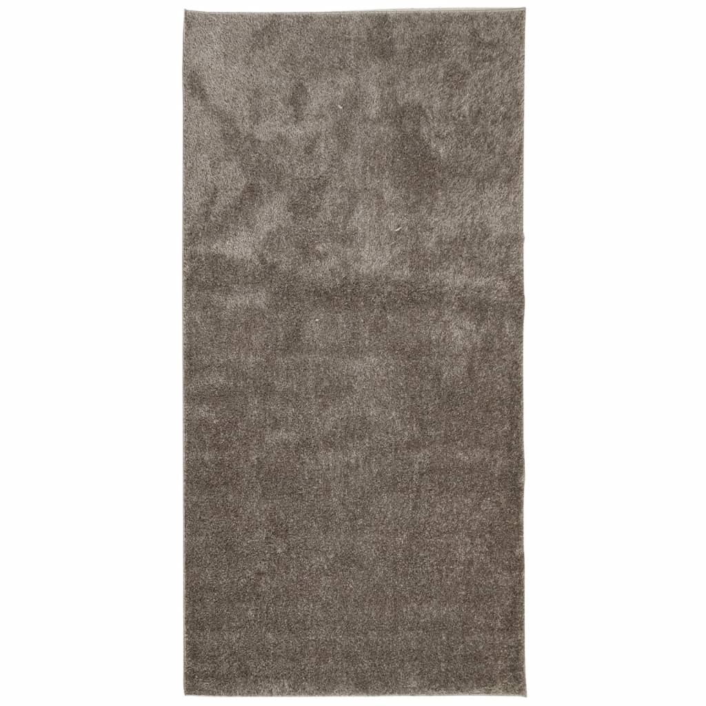 Tappeto a Pelo Lucido Lungo ISTAN Effetto Grigio 100x200 cm