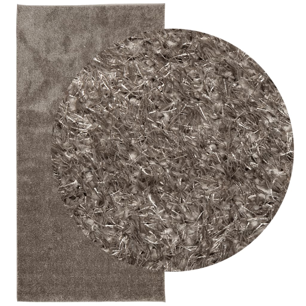 Tappeto a Pelo Lucido Lungo ISTAN Effetto Grigio 100x200 cm