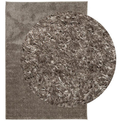 Tappeto a Pelo Lucido Lungo ISTAN Effetto Grigio 160x230 cm