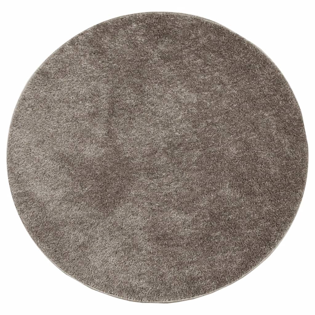 Tappeto a Pelo Lucido Lungo ISTAN Effetto Grigio Ã˜ 100 cm