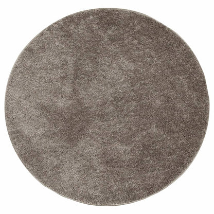 Tappeto a Pelo Lucido Lungo ISTAN Effetto Grigio Ã˜ 100 cm