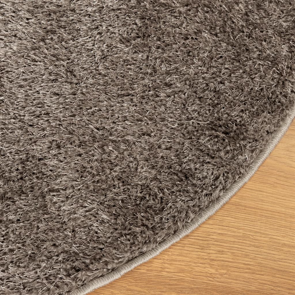 Tappeto a Pelo Lucido Lungo ISTAN Effetto Grigio Ã˜ 100 cm