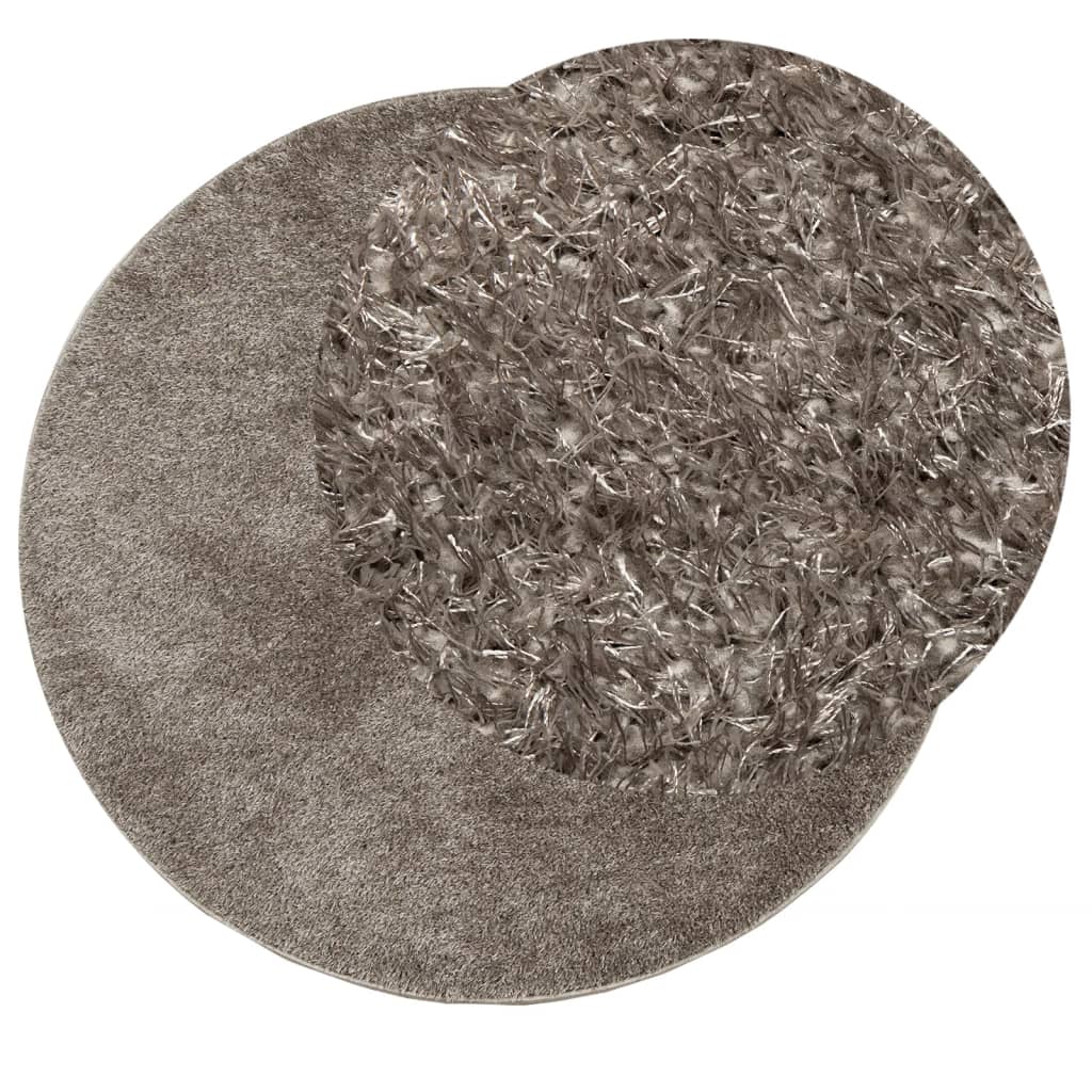 Tappeto a Pelo Lucido Lungo ISTAN Effetto Grigio Ã˜ 120 cm