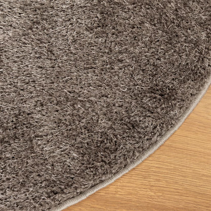 Tappeto a Pelo Lucido Lungo ISTAN Effetto Grigio Ã˜ 120 cm