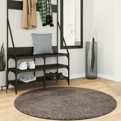 Tappeto a Pelo Lucido Lungo ISTAN Effetto Grigio Ã˜ 120 cm