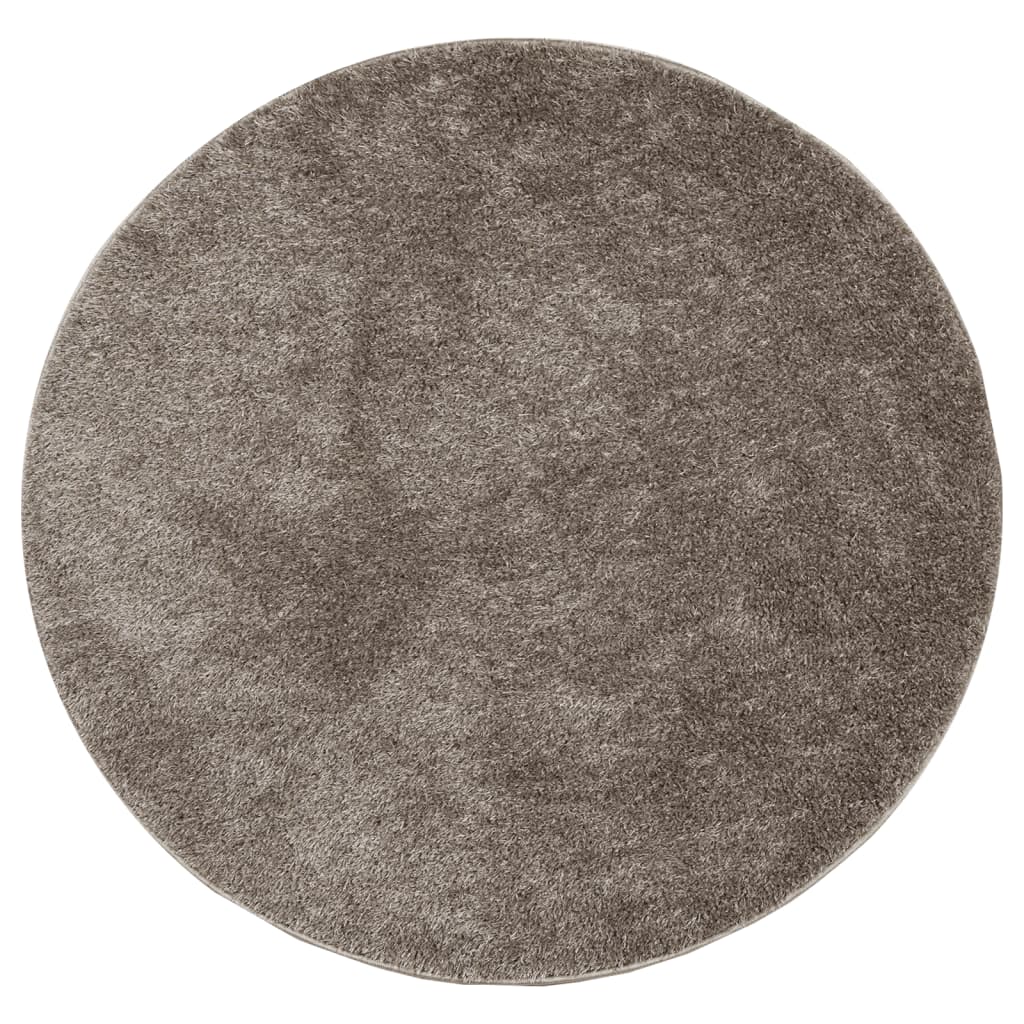 Tappeto a Pelo Lucido Lungo ISTAN Effetto Grigio Ã˜ 160 cm
