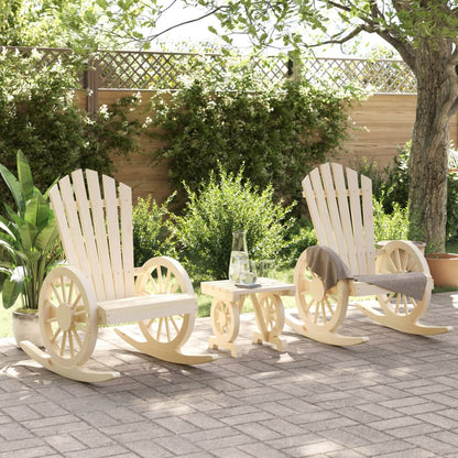 Set Salotto da Giardino 3 pz in Legno Massello di Abete