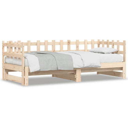 Dormeuse Estraibile 2x(90x200) cm Legno Massello di Pino