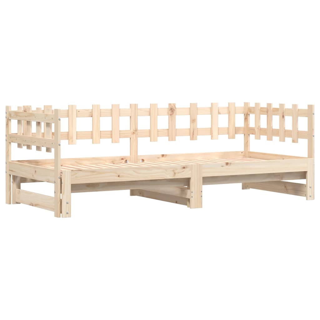 Dormeuse Estraibile 2x(90x200) cm Legno Massello di Pino