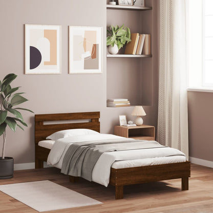 Giroletto senza Materasso con Testiera Rovere Marrone 100x200cm