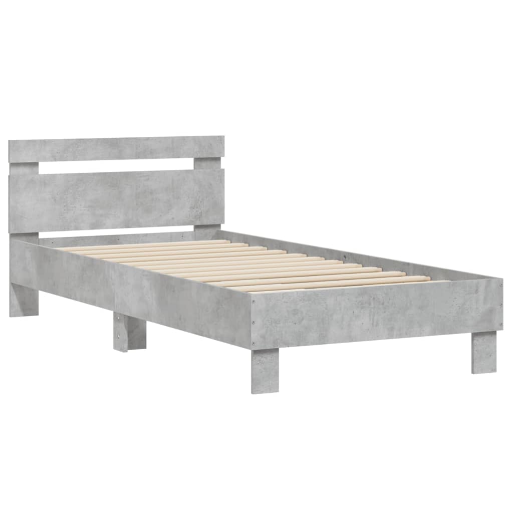 Giroletto Testiera Grigio Cemento 90x200 cm Legno Multistrato