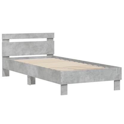 Giroletto Testiera Grigio Cemento 90x200 cm Legno Multistrato