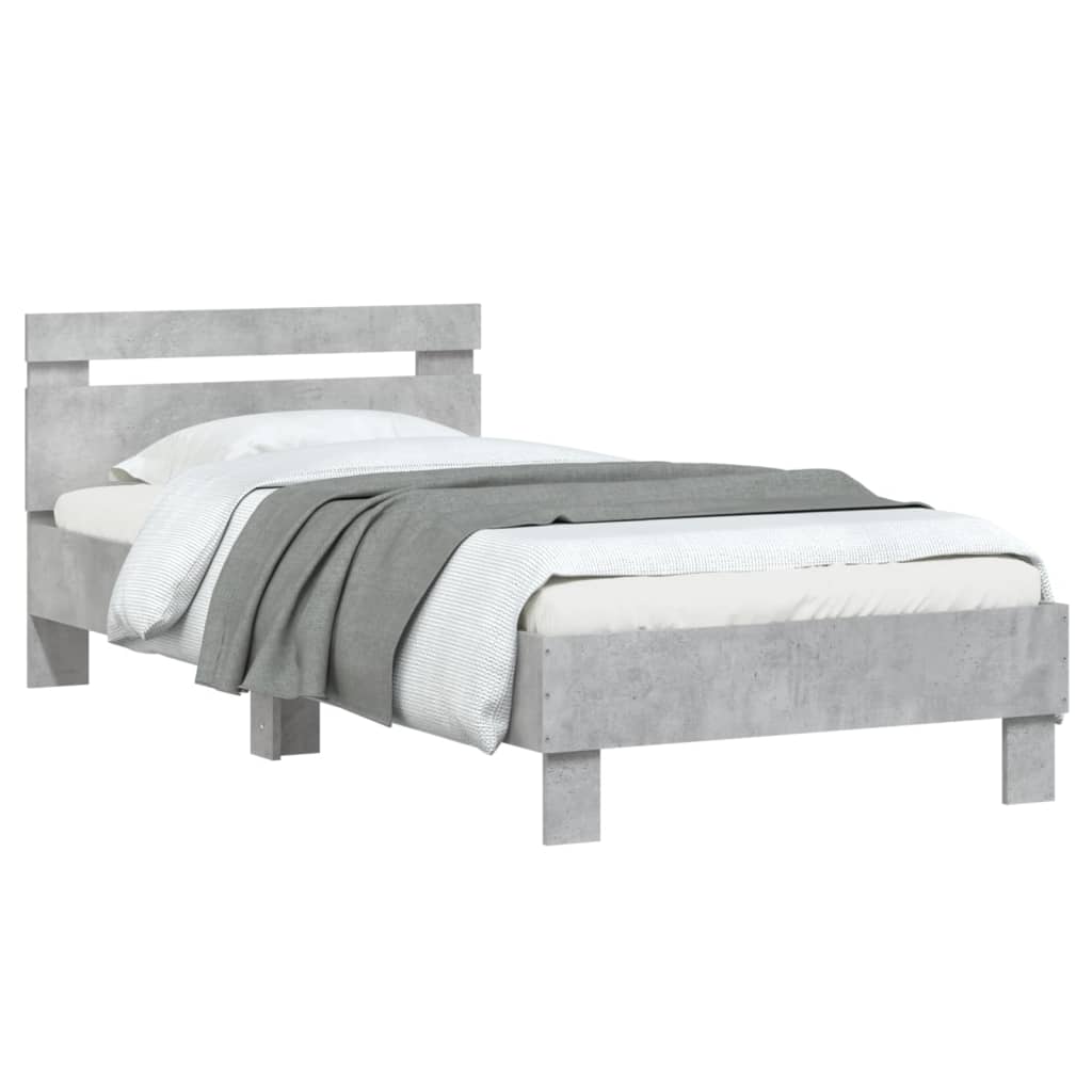 Giroletto Testiera Grigio Cemento 90x200 cm Legno Multistrato