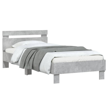 Giroletto Testiera Grigio Cemento 90x200 cm Legno Multistrato